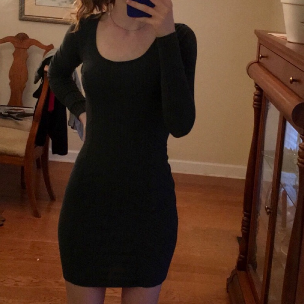 Grey sweater dress
